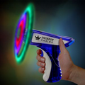 6" Light Up Blue/Silver Spinning Gun